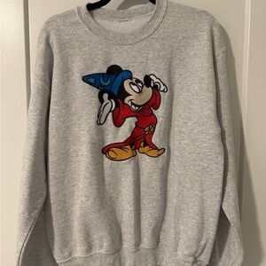 Gray Disney Sweater with Mickey Mouse Design